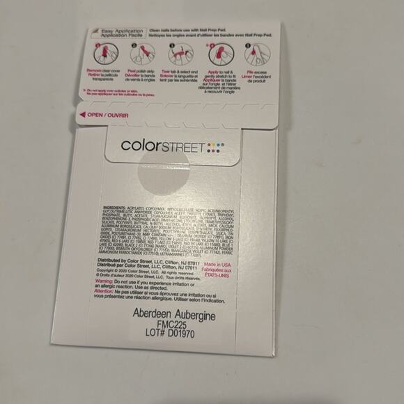 NWT Color Street "Aberdeen Aubergine" Solid Purple Nail Strips - Picture 3 of 4